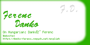 ferenc danko business card
