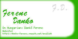 ferenc danko business card